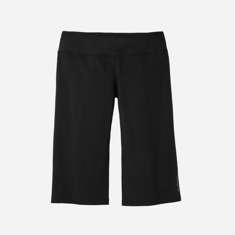 Brooks Venture Capri Women's Running Shorts UK Sale - Black (ZLFRS4150)